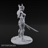 Twin Blades Ready Human Warrior Miniature for Dungeons and Dragons, Pathfinder or other TTRPGs