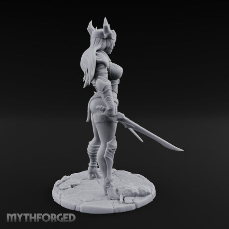 Twin Blades Ready Human Warrior Miniature for Dungeons and Dragons, Pathfinder or other TTRPGs