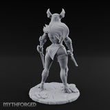 Twin Blades Ready Human Warrior Miniature for Dungeons and Dragons, Pathfinder or other TTRPGs