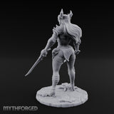 Twin Blades Ready Human Warrior Miniature for Dungeons and Dragons, Pathfinder or other TTRPGs