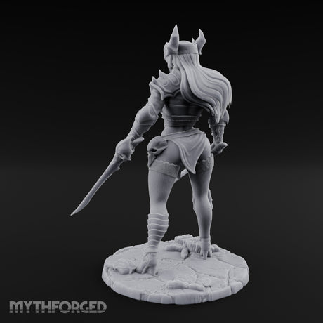 Twin Blades Ready Human Warrior Miniature for Dungeons and Dragons, Pathfinder or other TTRPGs