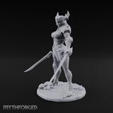 Twin Blades Ready Human Warrior Miniature for Dungeons and Dragons, Pathfinder or other TTRPGs