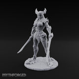 Twin Blades Ready Human Warrior Miniature for Dungeons and Dragons, Pathfinder or other TTRPGs