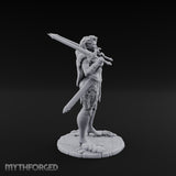 Twin Daggers Raised Smirking Human Barbarian Miniature for Dungeons and Dragons, Pathfinder or other TTRPGs