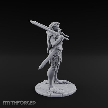 Twin Daggers Raised Smirking Human Barbarian Miniature for Dungeons and Dragons, Pathfinder or other TTRPGs