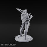 Twin Daggers Raised Smirking Human Barbarian Miniature for Dungeons and Dragons, Pathfinder or other TTRPGs