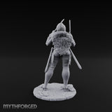 Twin Daggers Raised Smirking Human Barbarian Miniature for Dungeons and Dragons, Pathfinder or other TTRPGs