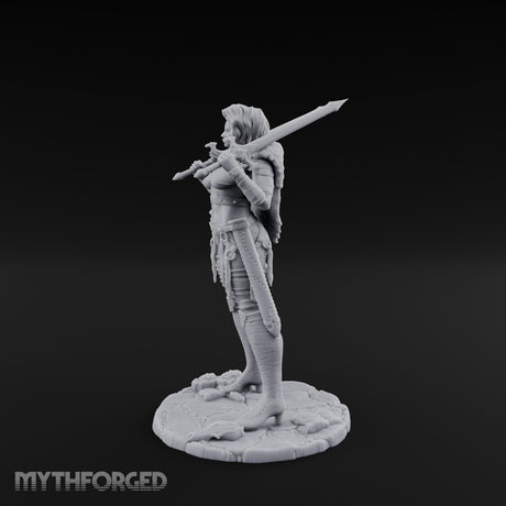 Twin Daggers Raised Smirking Human Barbarian Miniature for Dungeons and Dragons, Pathfinder or other TTRPGs