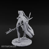 Twin Glaives Knee Raised Tiefling Warrior Miniature for Dungeons and Dragons, Pathfinder or other TTRPGs