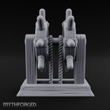Twin-Spooled Bolt-Clamped Ship Helm Miniature for Dungeons and Dragons, Pathfinder or other TTRPGs