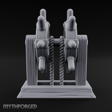 Twin-Spooled Bolt-Clamped Ship Helm Miniature for Dungeons and Dragons, Pathfinder or other TTRPGs