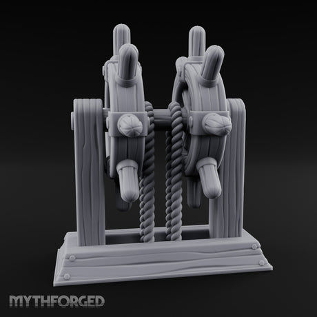 Twin-Spooled Bolt-Clamped Ship Helm Miniature for Dungeons and Dragons, Pathfinder or other TTRPGs