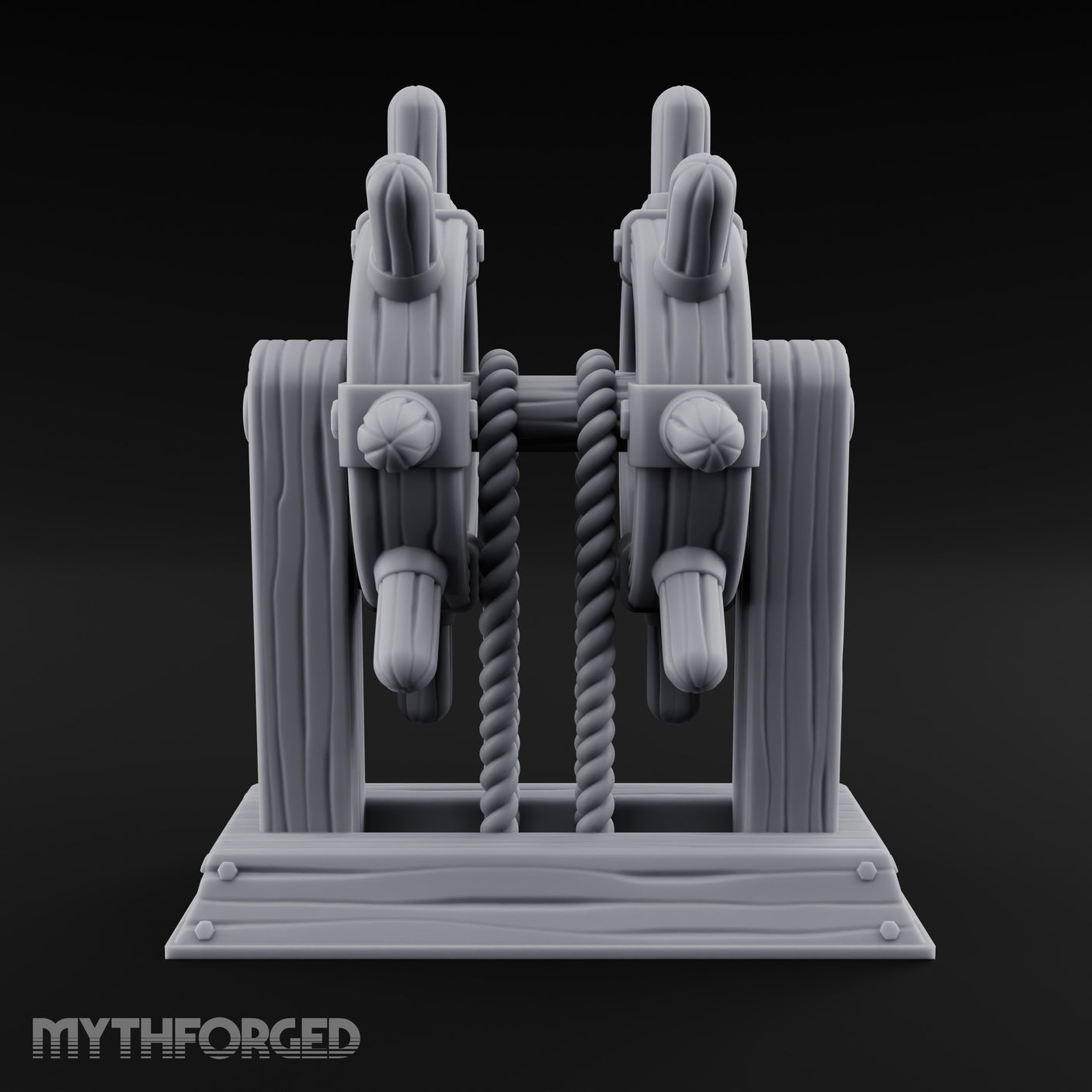 Twin-Spooled Bolt-Clamped Ship Helm Miniature for Dungeons and Dragons, Pathfinder or other TTRPGs