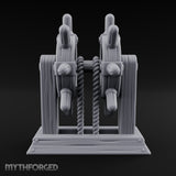 Twin-Spooled Bolt-Clamped Ship Helm Miniature for Dungeons and Dragons, Pathfinder or other TTRPGs