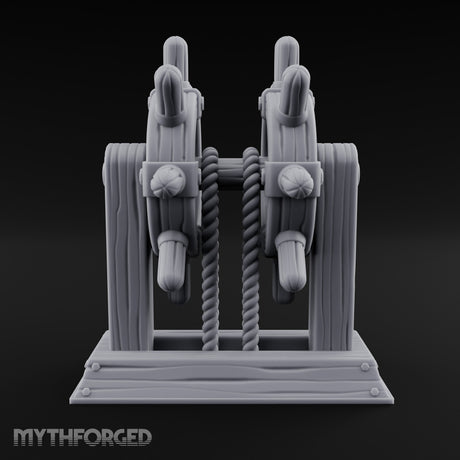 Twin-Spooled Bolt-Clamped Ship Helm Miniature for Dungeons and Dragons, Pathfinder or other TTRPGs