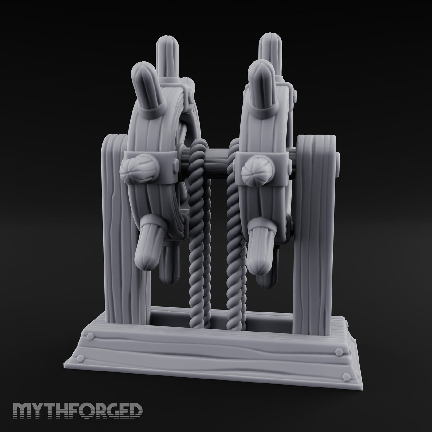 Twin-Spooled Bolt-Clamped Ship Helm Miniature for Dungeons and Dragons, Pathfinder or other TTRPGs