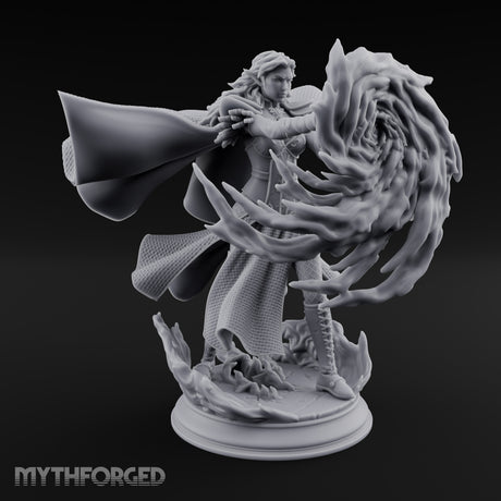 Whirlwind Conjuring Human Witch Miniature for Dungeons and Dragons, Pathfinder or other TTRPGs