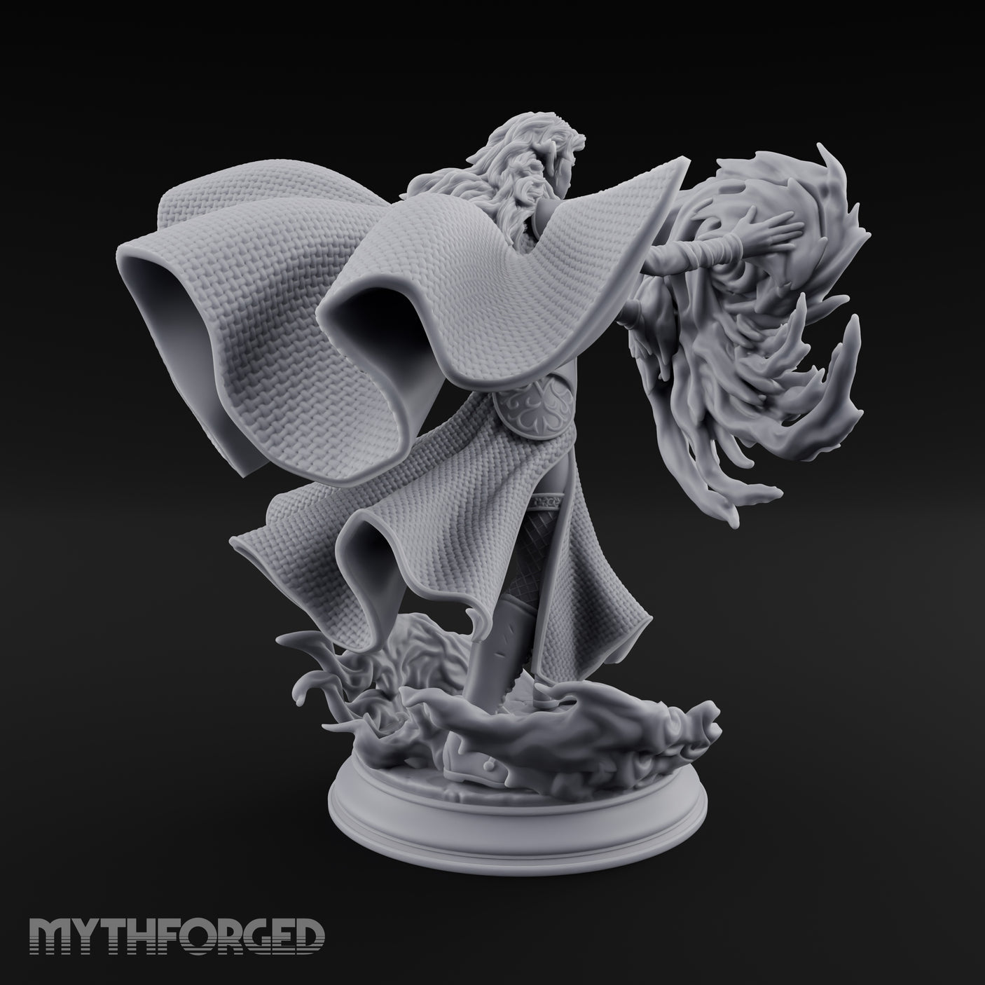 Whirlwind Conjuring Human Witch Miniature for Dungeons and Dragons, Pathfinder or other TTRPGs