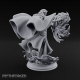 Whirlwind Conjuring Human Witch Miniature for Dungeons and Dragons, Pathfinder or other TTRPGs