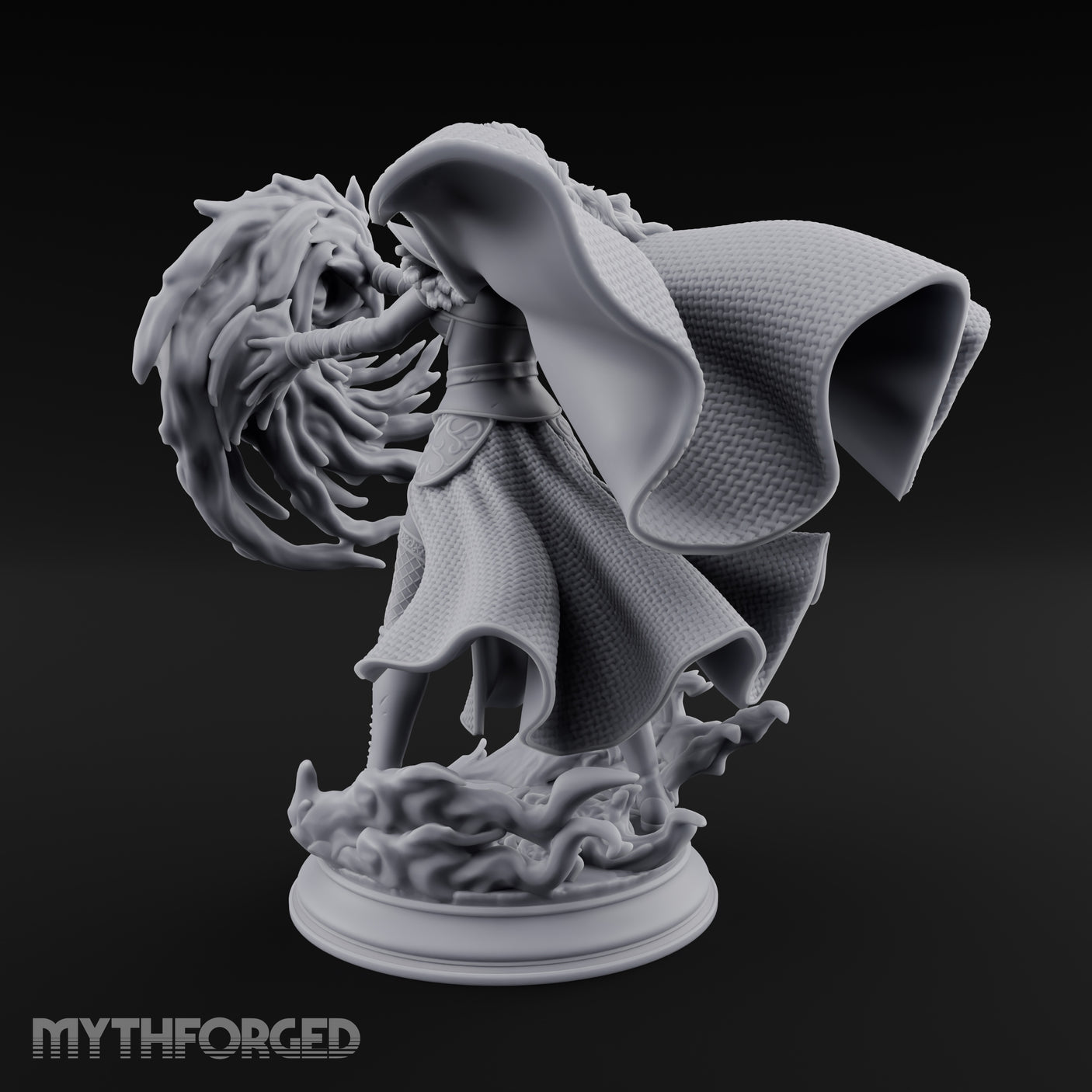 Whirlwind Conjuring Human Witch Miniature for Dungeons and Dragons, Pathfinder or other TTRPGs