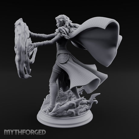 Whirlwind Conjuring Human Witch Miniature for Dungeons and Dragons, Pathfinder or other TTRPGs