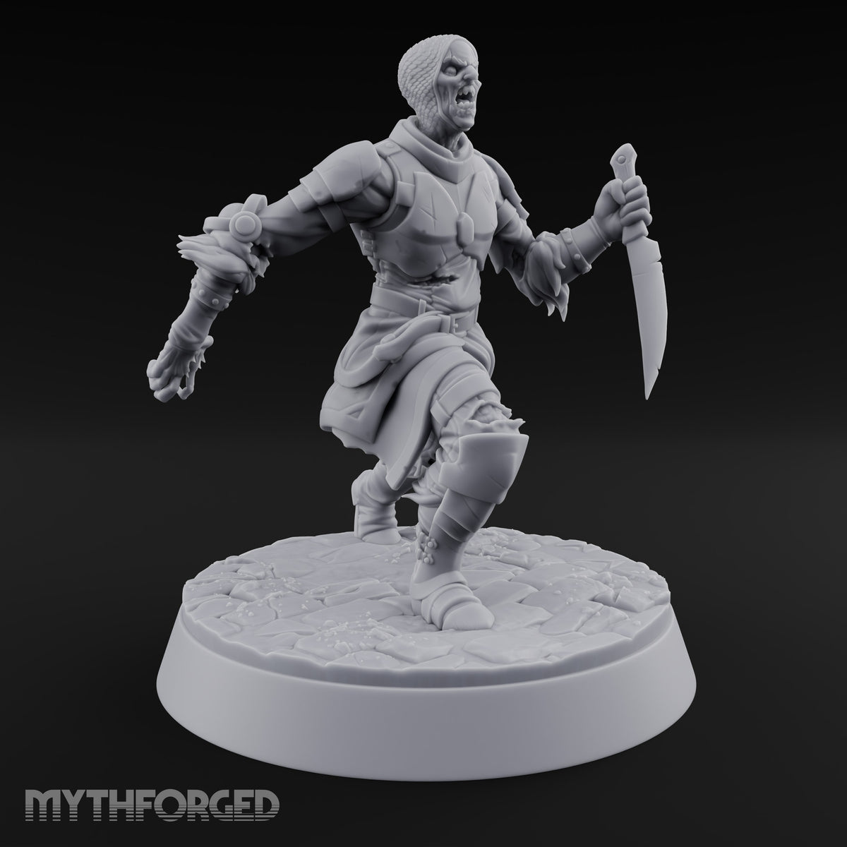 Dead Set Against Rest Zombie Warband with Necromancer — A · Dagger + Bare Hands (Reaching) + Bare Hands (Lunging) · Mounted