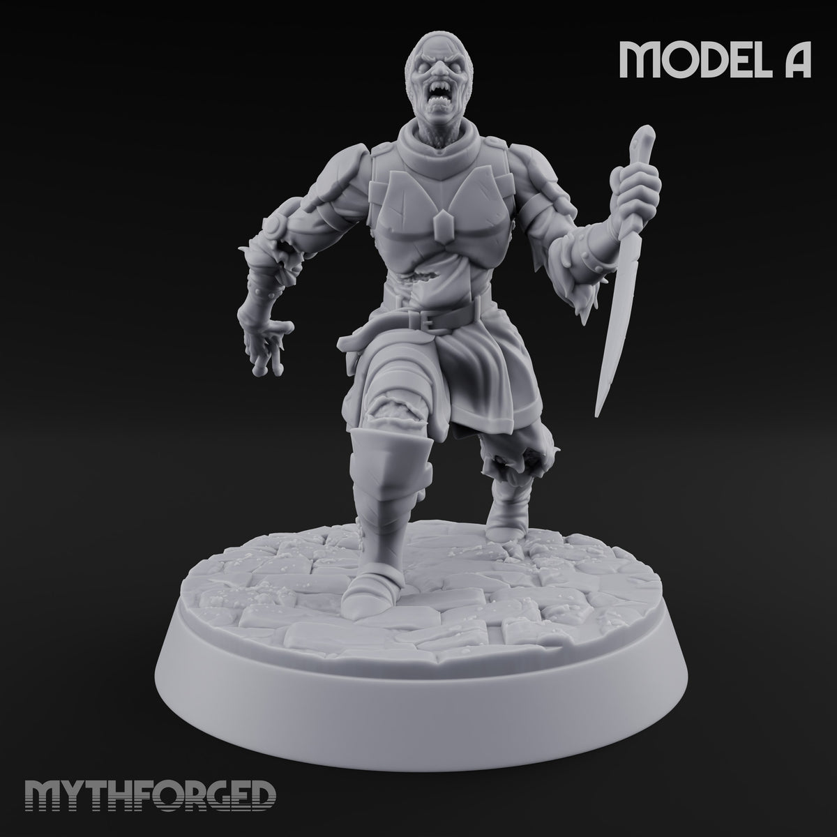 Dead Set Against Rest Zombie Warband with Necromancer — A · Dagger + Bare Hands (Reaching) + Bare Hands (Lunging) · Mounted