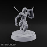 Dead Set Against Rest Zombie Warband with Necromancer — A · Shield + Bare Hands (Lowered) + Bare Hands (Raised) · Mounted