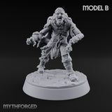 Dead Set Against Rest Zombie Warband with Necromancer — B · Claws + Bare Hands (Clawing) + Arrow-Struck · Mounted