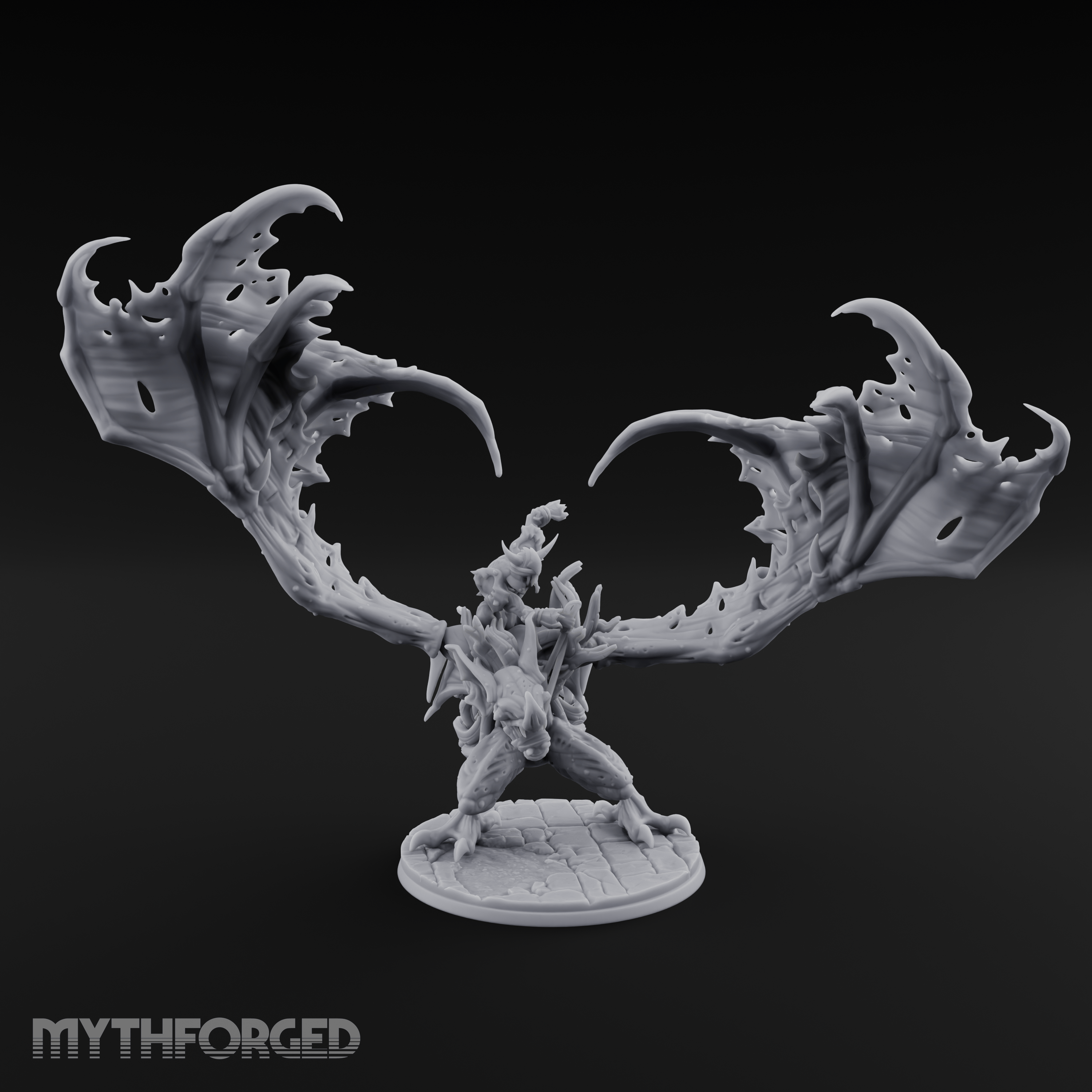 Wings Spread Wide Ghoul Bat Rider