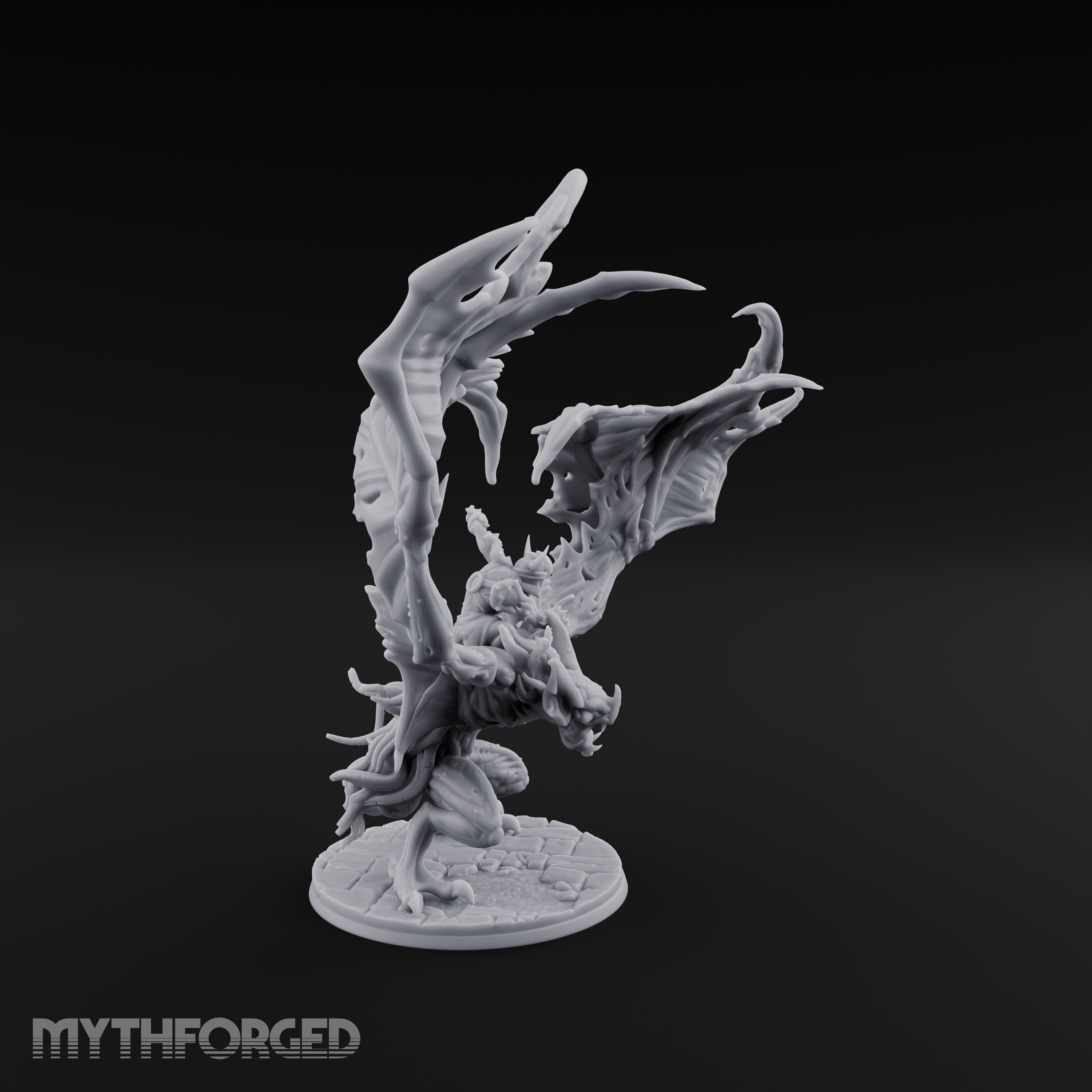 Wings Spread Wide Ghoul Bat Rider