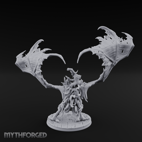 Wings Spread Wide Ghoul Bat Rider Miniature for Dungeons and Dragons, Pathfinder or other TTRPGs