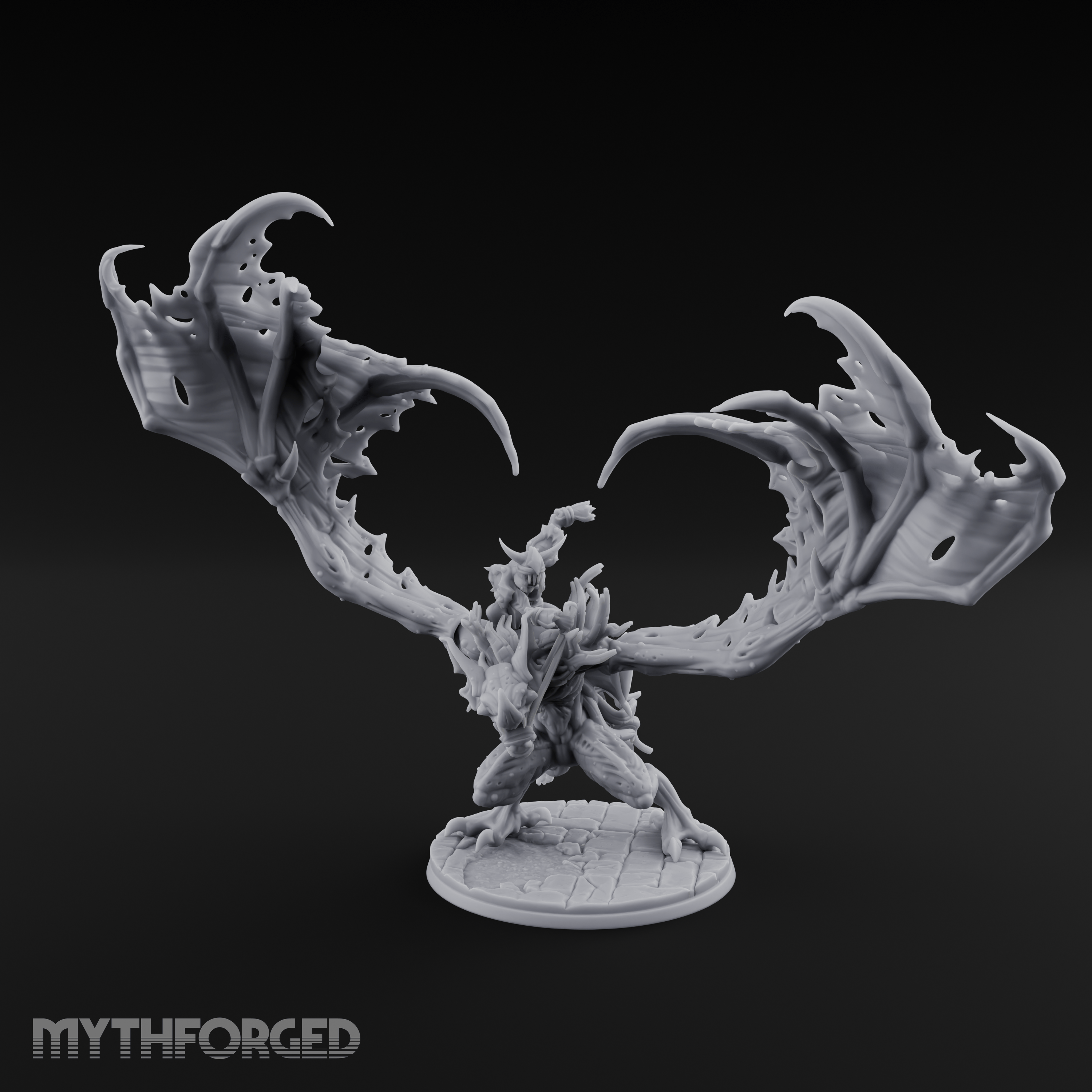 Wings Spread Wide Ghoul Bat Rider