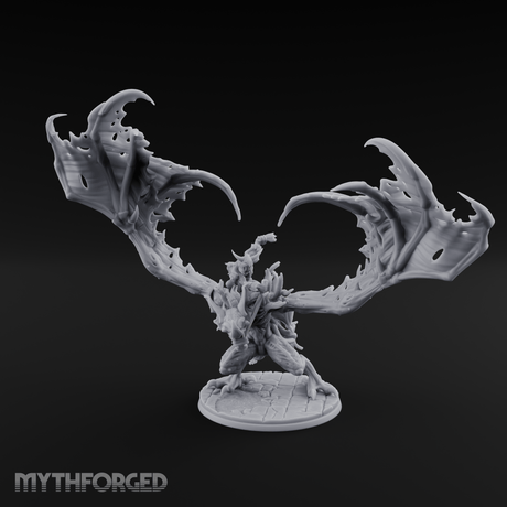 Wings Spread Wide Ghoul Bat Rider Miniature for Dungeons and Dragons, Pathfinder or other TTRPGs