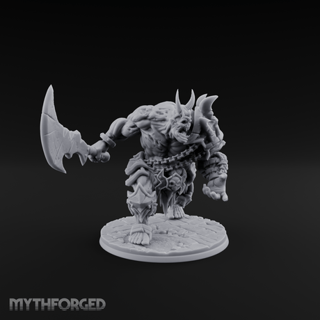 Axe Hefting Undead Troll Ghoul Brute Miniature for Dungeons and Dragons, Pathfinder or other TTRPGs