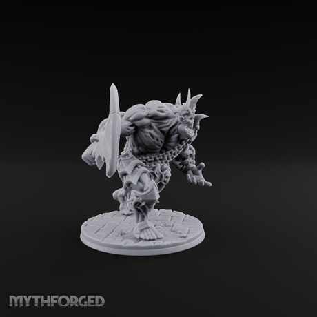 Axe Hefting Undead Troll Ghoul Brute Miniature for Dungeons and Dragons, Pathfinder or other TTRPGs