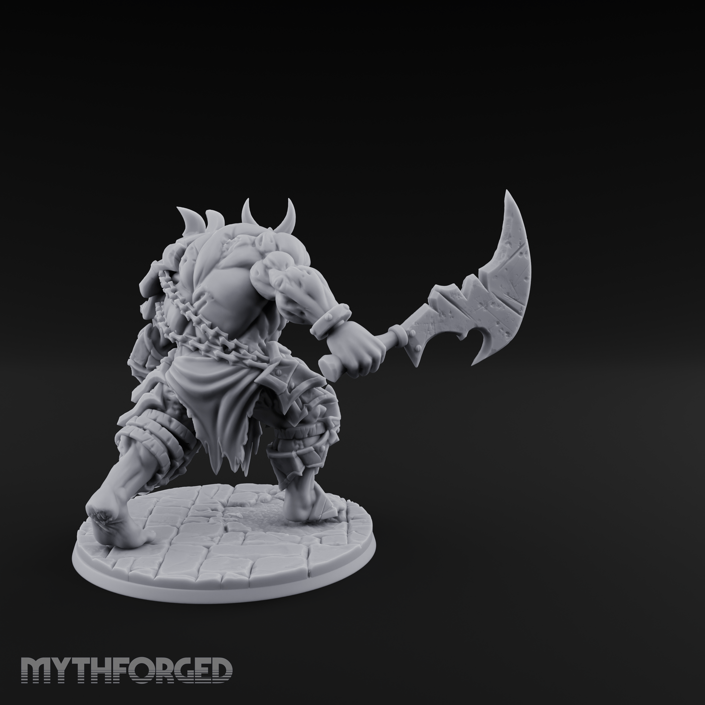 Axe Hefting Undead Troll Ghoul Brute Miniature for Dungeons and Dragons, Pathfinder or other TTRPGs