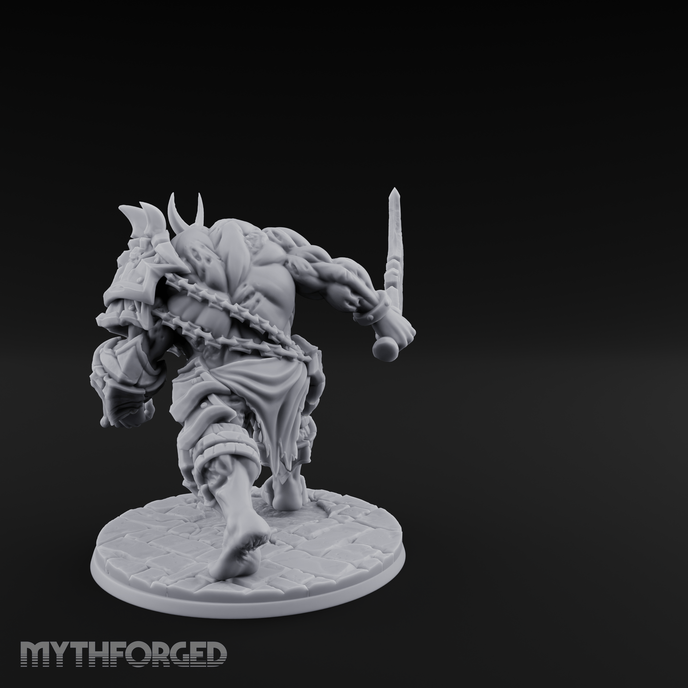 Axe Hefting Undead Troll Ghoul Brute Miniature for Dungeons and Dragons, Pathfinder or other TTRPGs