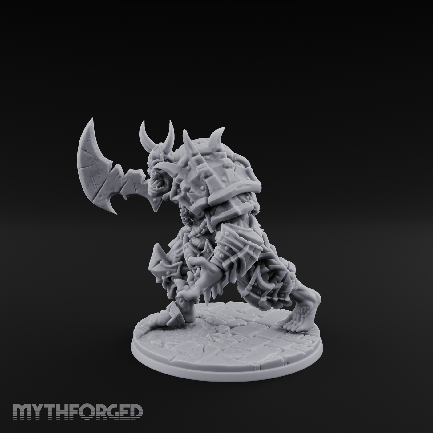 Axe Hefting Undead Troll Ghoul Brute Miniature for Dungeons and Dragons, Pathfinder or other TTRPGs