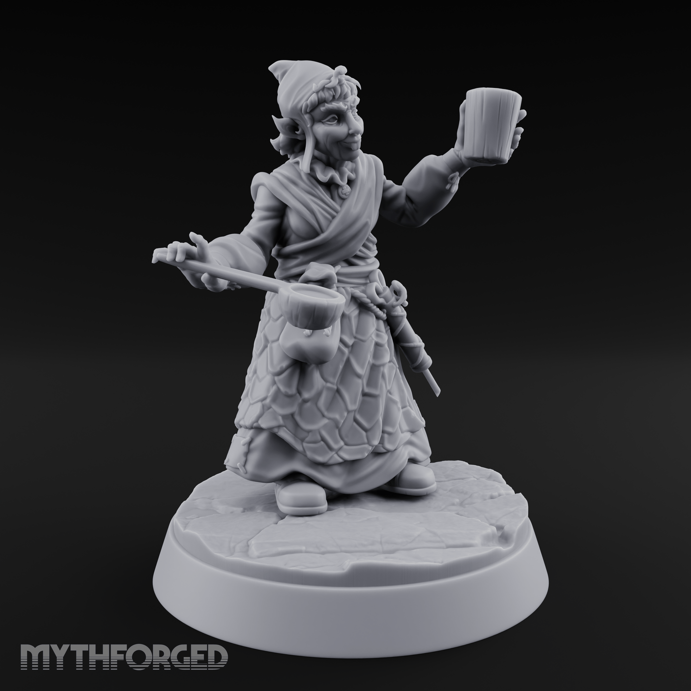 Juggling The Drinks Goblin Taverner Miniature for Dungeons and Dragons, Pathfinder or other TTRPGs