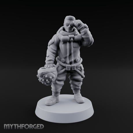 Cool As Ice Human Pilot Miniature for Dungeons and Dragons, Pathfinder or other TTRPGs