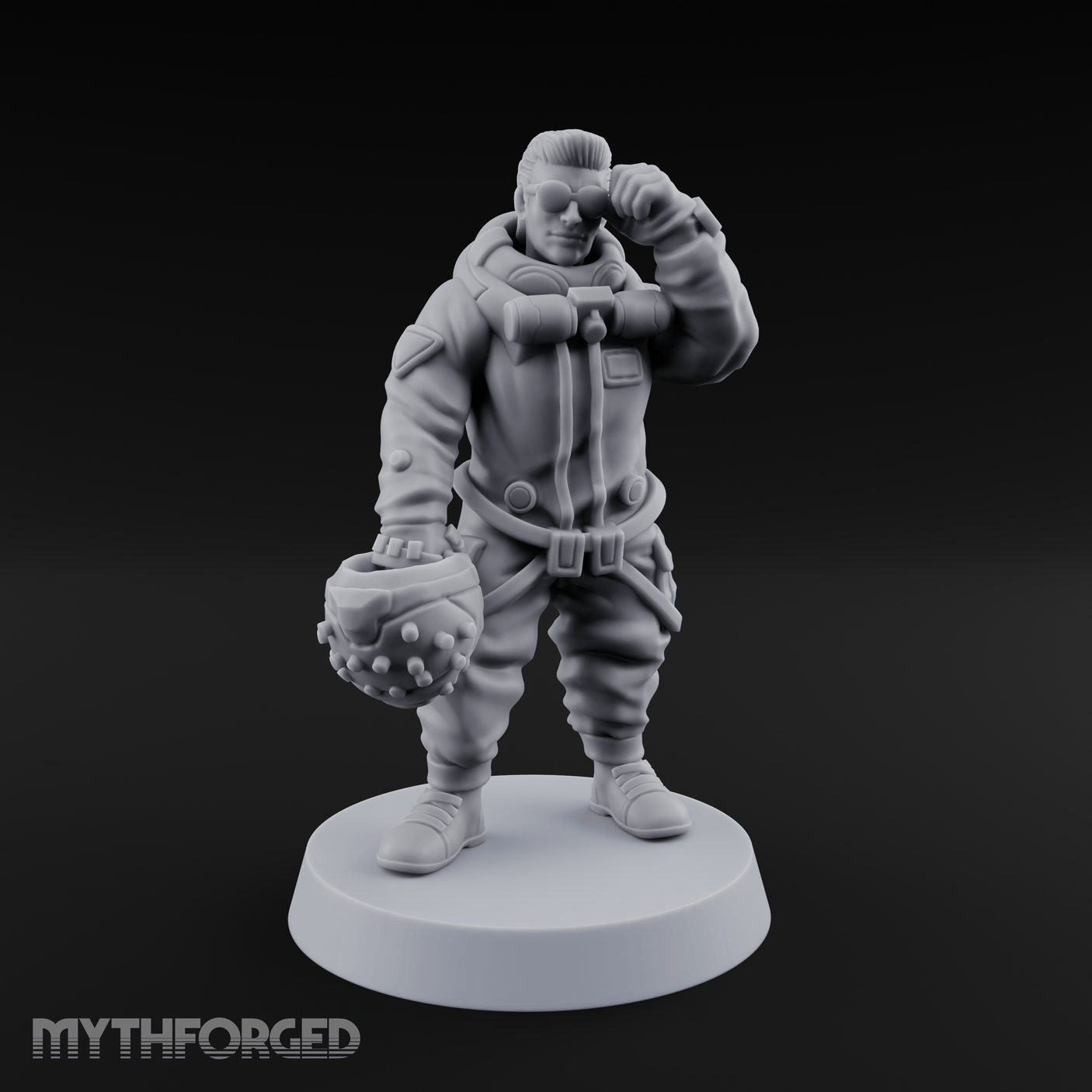 Cool As Ice Human Pilot Miniature for Dungeons and Dragons, Pathfinder or other TTRPGs