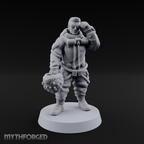 Cool As Ice Human Pilot Miniature for Dungeons and Dragons, Pathfinder or other TTRPGs