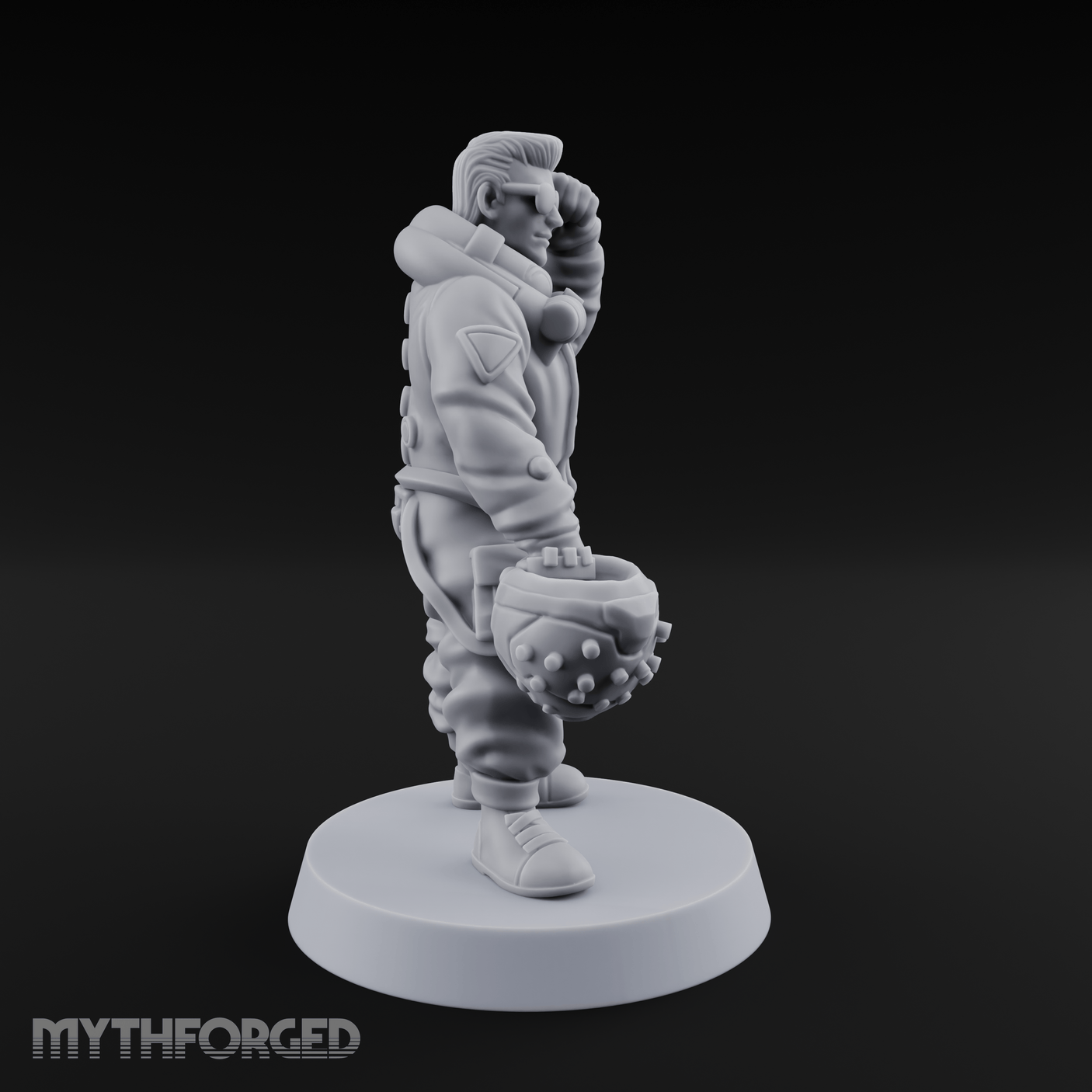 Cool As Ice Human Pilot Miniature for Dungeons and Dragons, Pathfinder or other TTRPGs