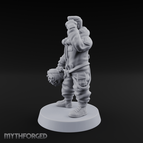 Cool As Ice Human Pilot Miniature for Dungeons and Dragons, Pathfinder or other TTRPGs