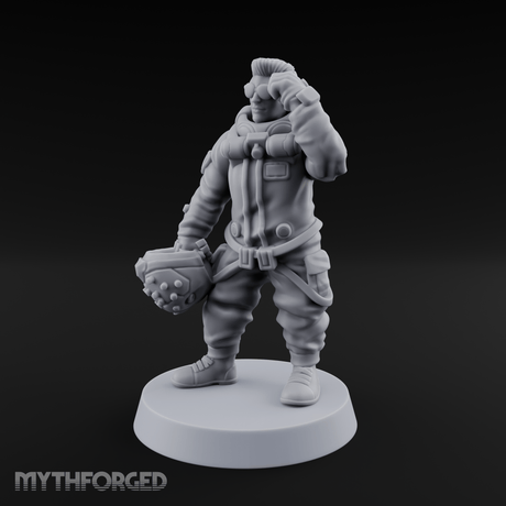 Cool As Ice Human Pilot Miniature for Dungeons and Dragons, Pathfinder or other TTRPGs