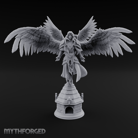 Surveying Angel Sentinel Miniature for Dungeons and Dragons, Pathfinder or other TTRPGs