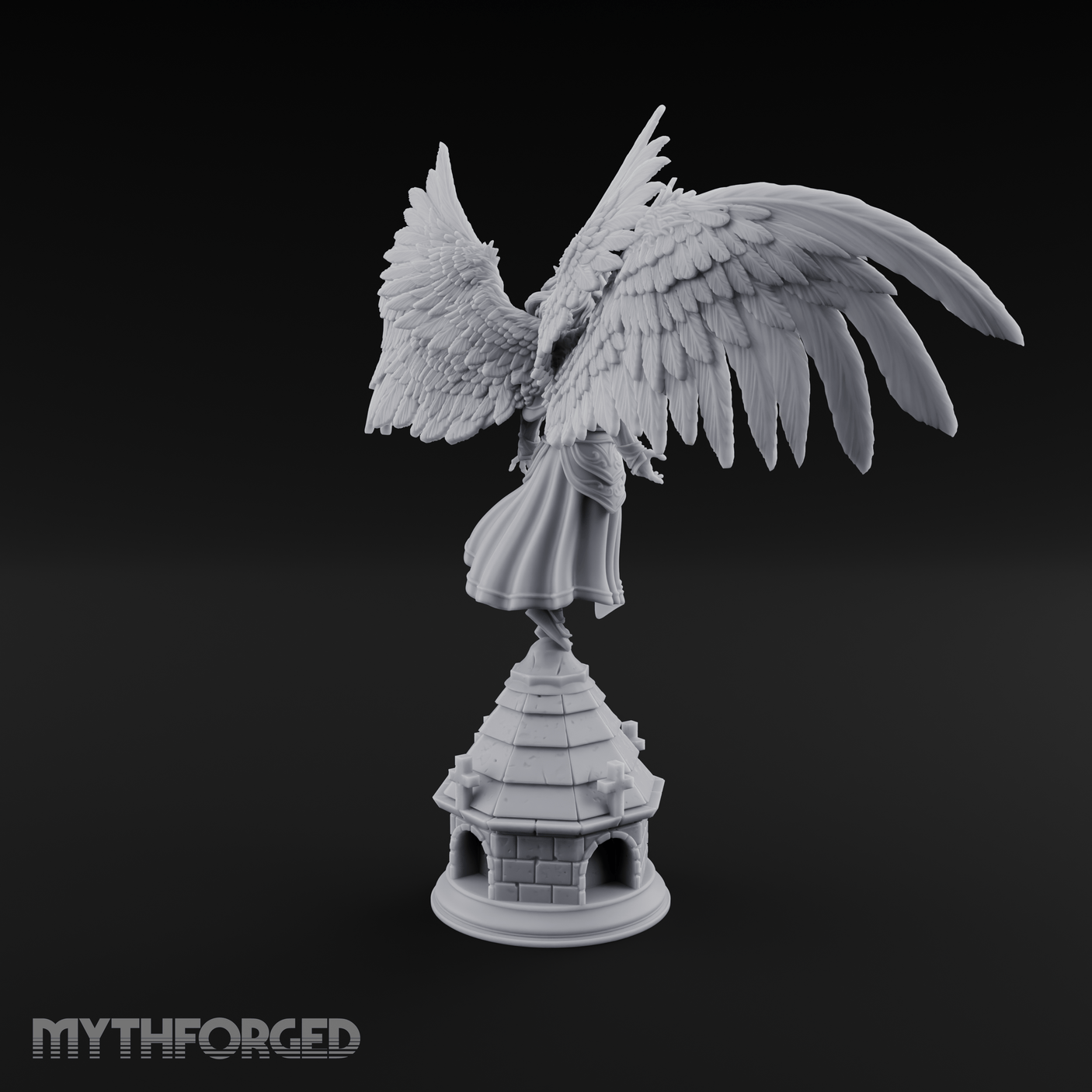 Surveying Angel Sentinel Miniature for Dungeons and Dragons, Pathfinder or other TTRPGs
