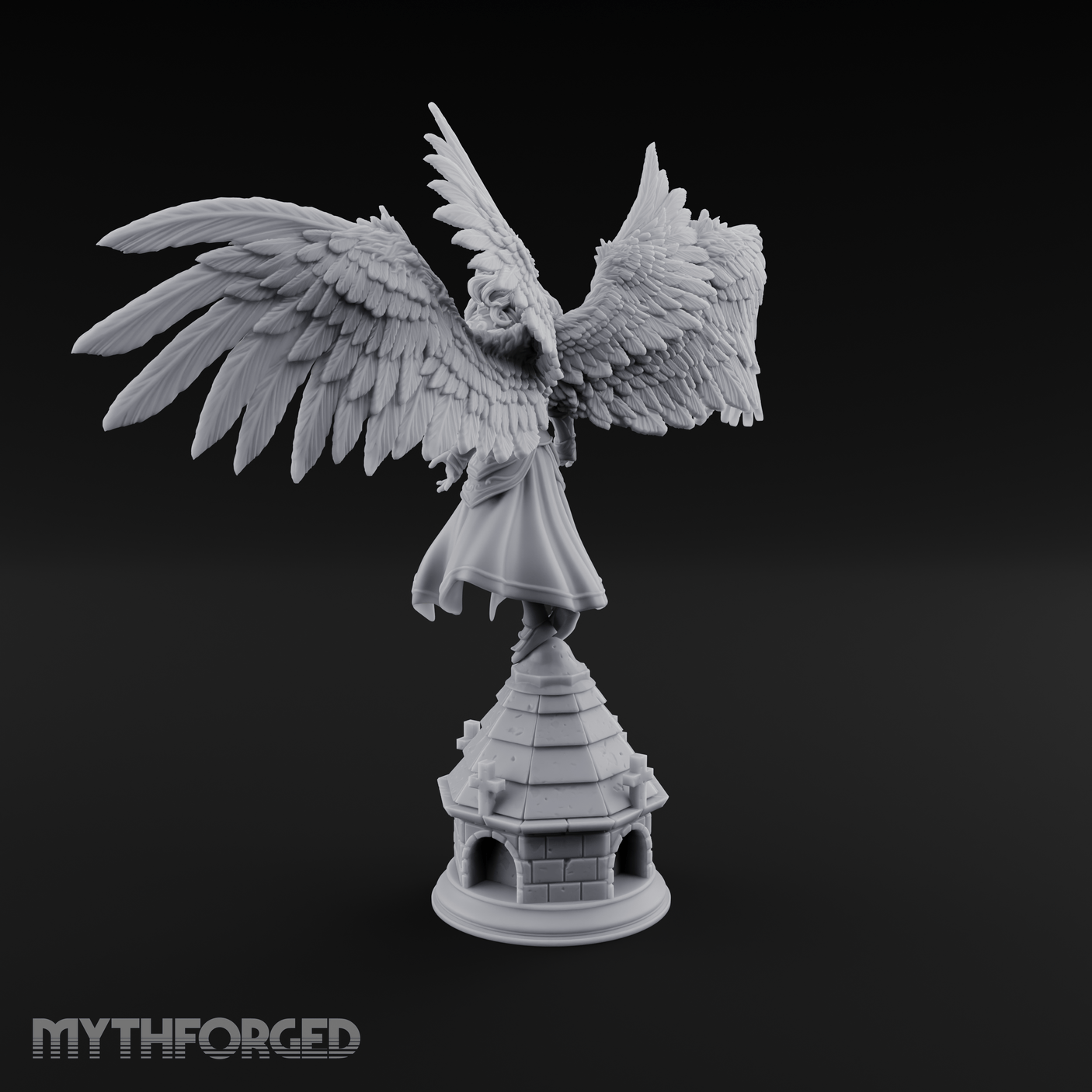 Surveying Angel Sentinel Miniature for Dungeons and Dragons, Pathfinder or other TTRPGs
