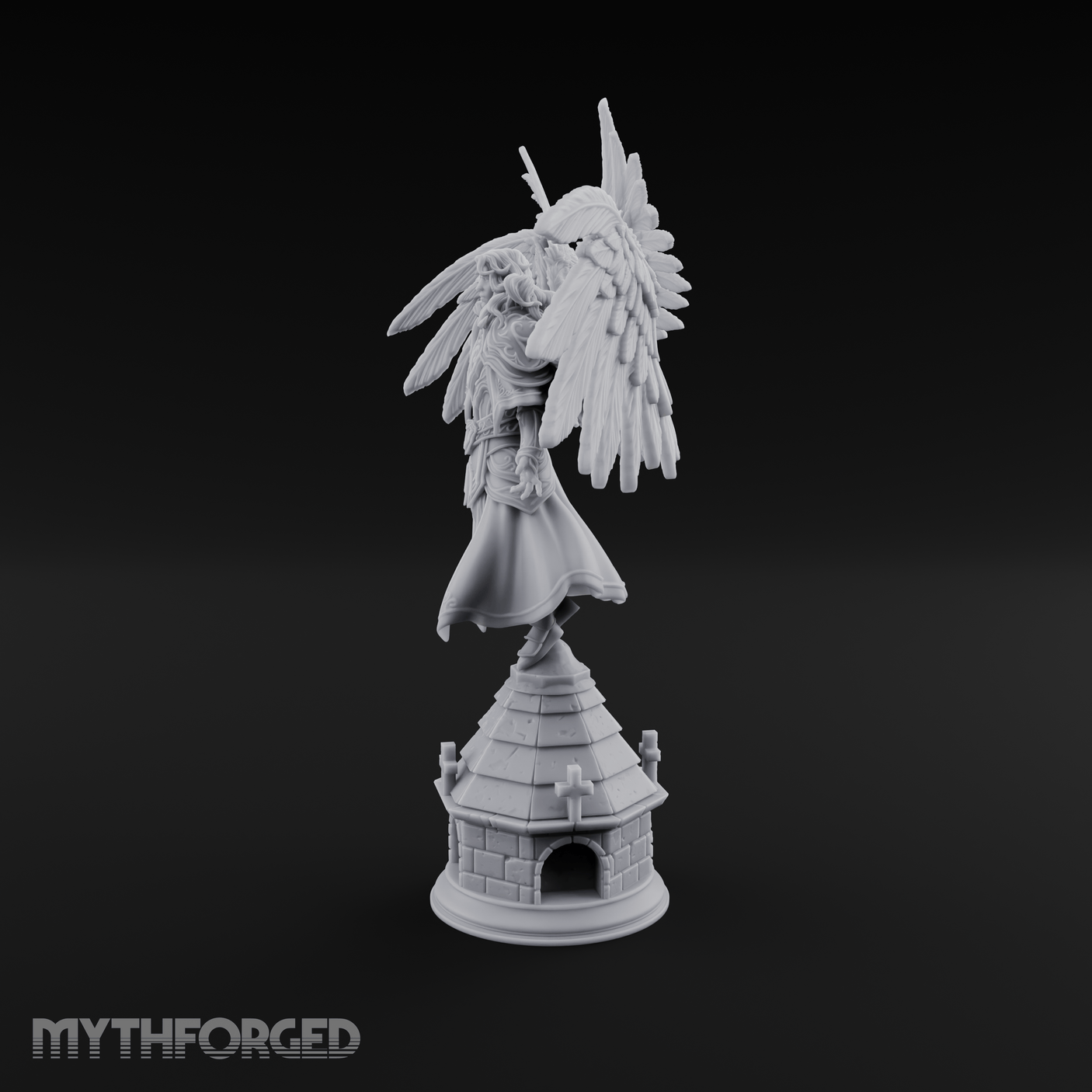Surveying Angel Sentinel Miniature for Dungeons and Dragons, Pathfinder or other TTRPGs